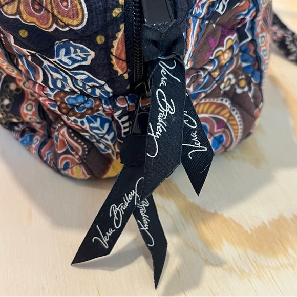 Vera Bradley Quilted Handbag Black w/Fall Colorful Paisley  Design - Picture 3 of 8